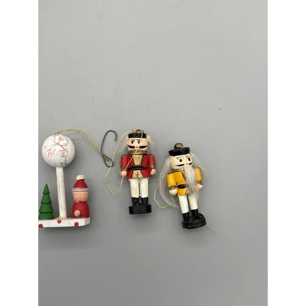 VTG Christmas Ornaments Lot 17 Brass Horse Wood Nutcracker Soldier Humpty Dumpty